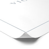 ダスティブルークレストモノグラム結婚の歓迎 ポスター (角)