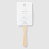 ダスティブルークレストモノグラム結婚式 プログラム ハンドファン (正面)