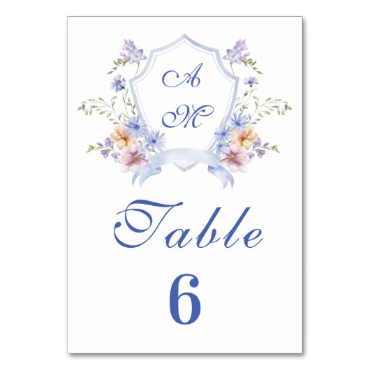 ダスティブルークレスト結婚フローラ テーブルナンバー (正面)