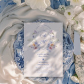 ダスティブルークレスト結婚フローラ 招待状