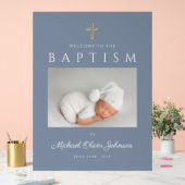 ダスティブルークロスフォトボーイバプテスマ歓迎 アクリルサイン (ウェディング)