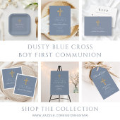 ダスティブルークロスフォトボーイファースト聖餐式 招待状