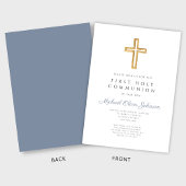 ダスティブルークロス宗教少年ファースト・コミュニオン 招待状