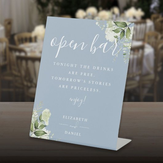 ダスティブルーグモダンリーエレガントフローラオープンバー 台座サイン