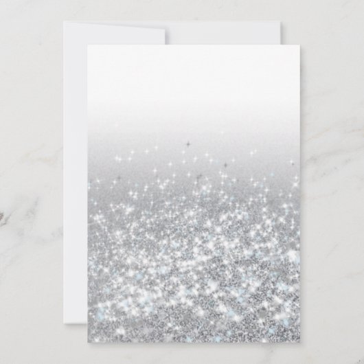 ダスティブルーグリッターブライデスメイドドレスブライダルシャワー 招待状 (裏面)