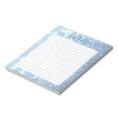 ダスティブルーグリッターラインパーソナライズされた ノートパッド (回転)