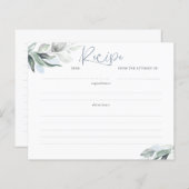 ダスティブルーグリーナリーブライダルシャワーレシピカード (正面/裏面)