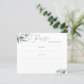 ダスティブルーグリーナリーブライダルシャワーレシピカード (スタンド正面)