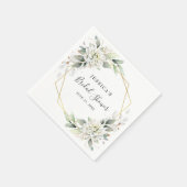 ダスティブルーグリーンエレガントリーブライダルシャワー紙 スタンダードカクテルナプキン (角)