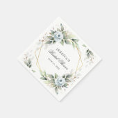 ダスティブルーグリーンエレガントリーブライダルシャワー紙 スタンダードカクテルナプキン (角)