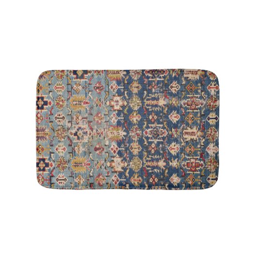 ダスティブルーグリーンクバイエローバンド  バスマット (正面)