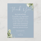 ダスティブルーグリーンリーサンキュー結婚の座席表 ポストカード (正面)