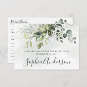 ダスティブルーグリーンリーブライダルシャワーレシピカード エンクロージャーカード (正面/裏面)