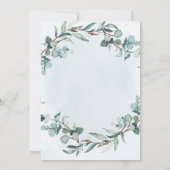 ダスティブルーグリーンリーブリデスメイドランチョン招待状 (裏面)