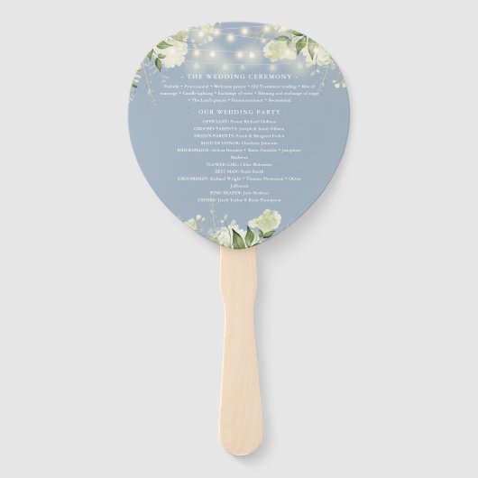 ダスティブルーグリーンリーライト結婚式 プログラムハート ハンドファン (裏面)
