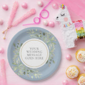 ダスティブルーグリーン結婚リー紙プレート ペーパープレート (パーティー)