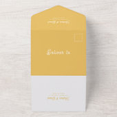 ダスティブルーグルービーデイジー70sブライトイエロー結婚ズ オールインワン招待状 (外側)