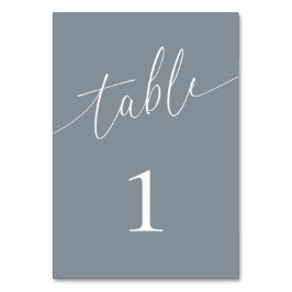 ダスティブルーグレイエレガントミニマル テーブルナンバー