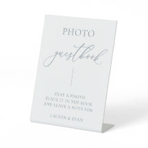 ダスティブルーグレーのミニマリスト写真ゲストブック