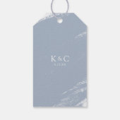 ダスティブルーグレーウォーター色のブライダルシャワーの好意 ギフトタグ (裏面)