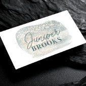 ダスティブルーグレーソーシャルメディアQRコードグリッター 名刺