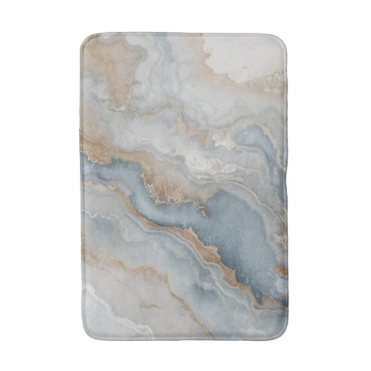 ダスティブルーグレータンベージュ抽象芸術 バスマット (正面縦)