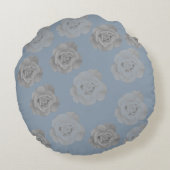 ダスティブルーグレーフローラグレーダーククラシエレガントー ラウンドクッション (裏面)