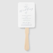 ダスティブルーグレーモダン書道結婚式 プログラム ハンドファン (正面)