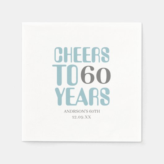 ダスティブルーグレー応援マイルストーン誕生日 スタンダードカクテルナプキン (正面)