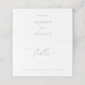 ダスティブルーグレー結婚ミニマリストのテーブル番号 プレイスカード (外部開封)