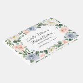 ダスティブルーグレー赤面ピンクピーチフローラ結婚ズ ゲストブック (コーナー)