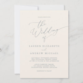 ダスティブルーグレー&クリーム結婚式招待状 招待状