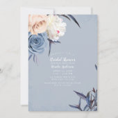 ダスティブルーグレー&ピーチフローラブライダルシャワー 招待状 (正面)