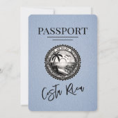 ダスティブルーコスタリカパスポート結婚式招待状 招待状 (裏面)