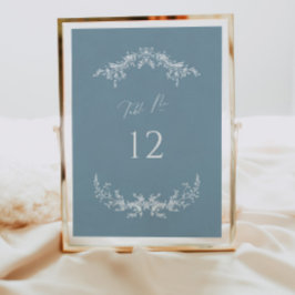 ダスティブルーコテージ結婚のテーブル番号カード記号 テーブルナンバー