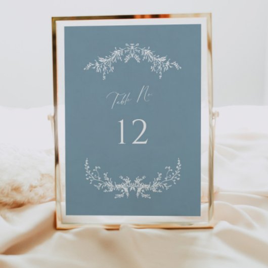 ダスティブルーコテージ結婚のテーブル番号カード記号 テーブルナンバー