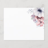 ダスティブルーコーラルフローラスクリプトウェディングRSVP予算 (裏面)