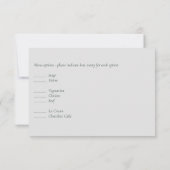 ダスティブルーコーラルフローラスクリプトウェディングRSVP予算 出欠カード (裏面)