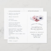 ダスティブルーコーラルフローラ結婚式 プログラム予算 (正面/裏面)