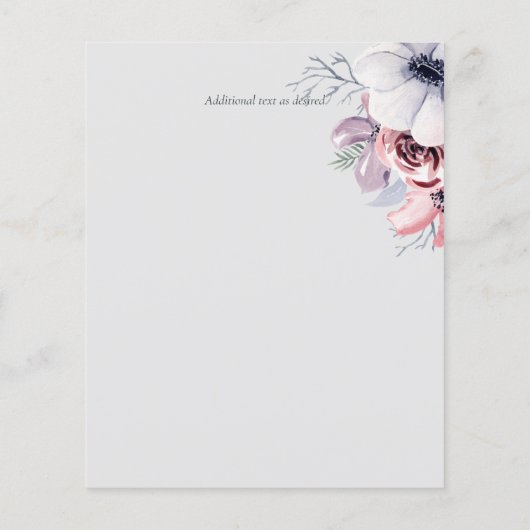 ダスティブルーコーラル結婚フローラ詳細予算 (裏面)