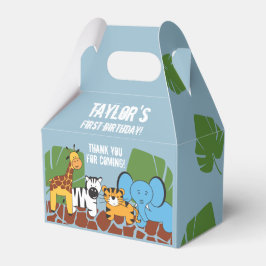 ダスティブルーサファリアニマルファースト誕生日パーティー フェイバーボックス