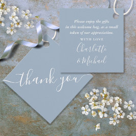 ダスティブルーサンキュー結婚のギフトバスケットバッグ フェイバータグ