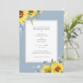 ダスティブルーサンフラワー結婚式招待状 (スタンド正面)