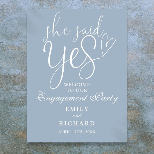 ダスティブルーシエはYes婚約ウェルカムサインを言った ポスター