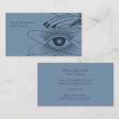 ダスティブルーシック神秘的モダンな目タロットリーダー 名刺 (正面/裏面)