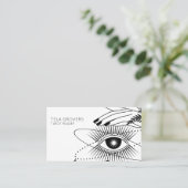 ダスティブルーシック神秘的モダンな目タロットリーダー 名刺 (スタンド正面)