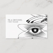 ダスティブルーシック神秘的モダンな目タロットリーダー 名刺 (正面)