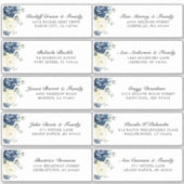 ダスティブルーシャンパンアイボリー結婚ズゲストアドレス シール (正面)