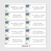 ダスティブルーシャンパンアイボリー結婚ズゲストアドレス シール (シート)