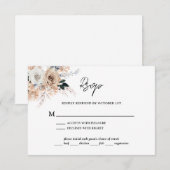 ダスティブルーシャンパーニュ結婚フローラ 出欠カード (正面/裏面)